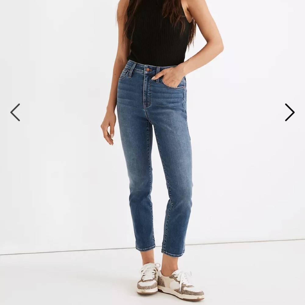 Madewell curvy high rise slim straight jeans